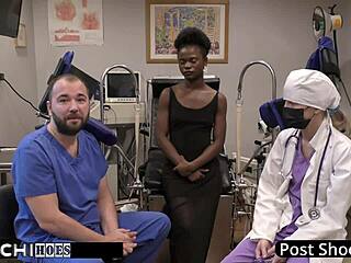 Tanned Nurse Patient Hitachi Vibrator Orgasm Gaping Pussy Closeup