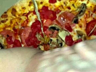 arab teen masturbates with pizza chocolate