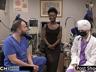 Tanned Nurse Patient Hitachi Vibrator Orgasm Gaping Pussy Closeup