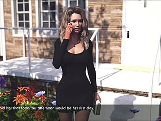 brunette milf wife teases with big tits in lingerie