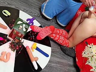 Double Dildos Thrusting Wild into Her Tight Petite Pussy Orgasm!