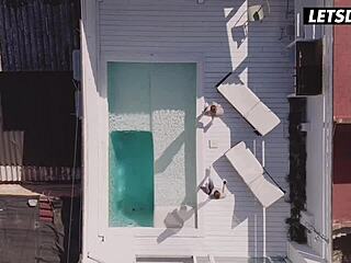 stella flex and mia split kiss passionately in flexible lesbian scissoring