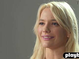 blonde milf Kenna James strips masturbates post-interview