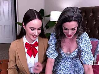 hazel moore shyly licks nicole's wet pussy in steamy teacher lesson