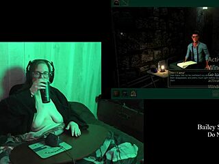 Hey, check out this busty long-haired BBW brunette stripping naked for Castle Malloy haunting playthrough part 2!