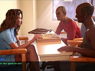 brunette milf wife teases with big tits in lingerie