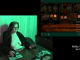 Hey, check out this busty long-haired BBW brunette stripping naked for Castle Malloy haunting playthrough part 2!