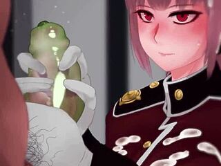 skello's nightingale handjob ends with massive black cum on big tits