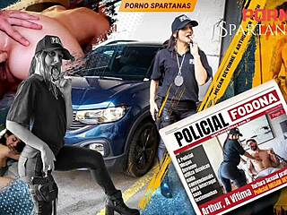 damn, this hot cop took my huge cock in pussy and ass