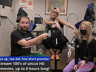 nurse channy crossfire spreads shaved ass in latex gloves