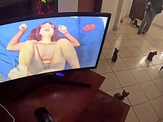 Girlfriend catches me masturbating after work!