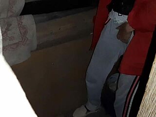 Step-aunt's hairy pussy orgasm spied on secretly