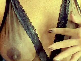 Shaved Slut Fingers Pussy Squirts on Huge Dildo Facial Cumshot