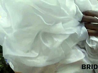 Bride's cold feet lead to wet forest pussy