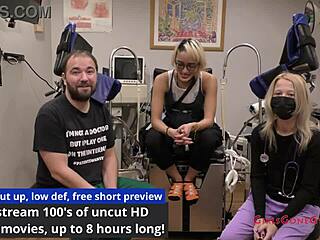 nurse channy crossfire spreads shaved ass in latex gloves