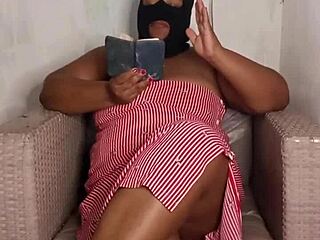 big ass ebony wife reads bible gets horny cameltoe