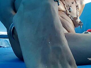 nippleringlover vibes pierced pussy with toy in nude beach tent amid extreme nipple piercings