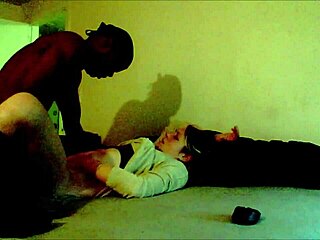 Big Black Cock Fills Tight Pussy Missionary Creampie End