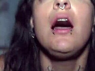 Blue-eyed brunette fucked relentlessly in hotel bed