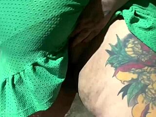 mamei teases huge tits before public rimjob in forest