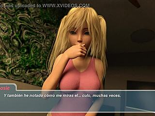 rosie confronts daddy over bathroom fun in steamy visual novel