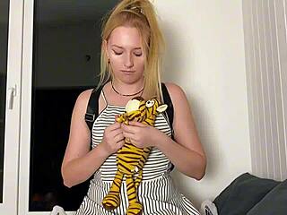 blonde teen sucks and rides big cock for grades