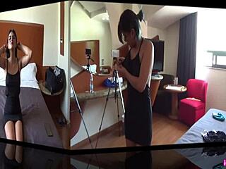 morena gisskat teases small tits in hotel casting