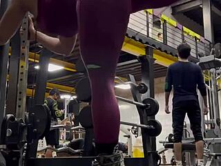 Big ass tits bounce during intense workout