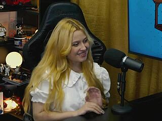 podcast table doggy flashes tiny panties and full wet pussy