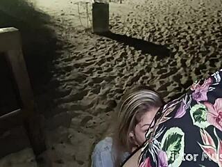 fucked the shaved slut hard on the beach at night