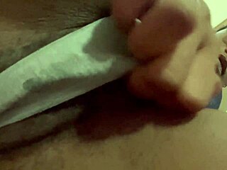 Black babe chills rubbing wet pussy in solo masturbation tease