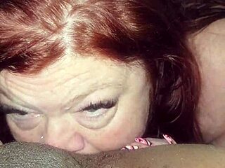 lucky nikki cakes slurps dick and ass on stairs