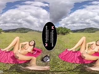 Vanessa Decker Fingers Trimmed Pussy And Tits Erotically In Outdoor Vr Solo