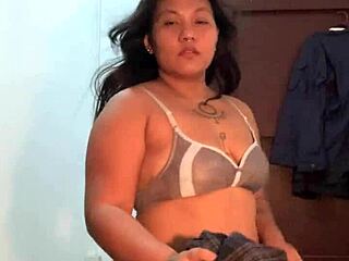 Slutty Filipina strips TEASES with sultry moans