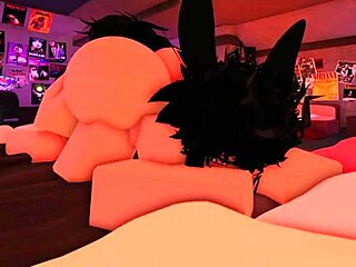 She learns to bounce on massive white cock in roblox