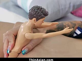 Brenna Sparks petite asian muff stretched by monster cock deep pov