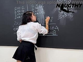 rebellious latina student masturbates pussy with toys