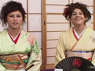 sayuni sakuna convinced into wild foursome cock riding