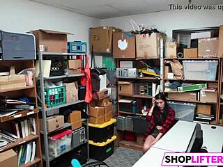 shoplifter teen can't resist two monster cocks punishment