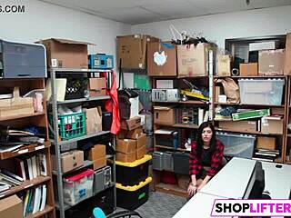 shoplifter teen can't resist two monster cocks punishment