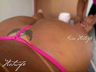 Bikini Stuffed In Brazilian Wife's Big Pussy Tease