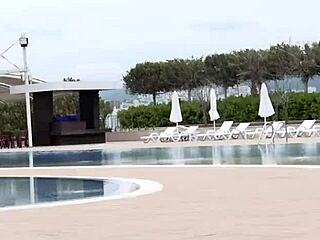 Flexible Brunette Latex Catsuit Ballerina Doll Outdoor Fuck