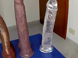 Tiny babe orgasms huge on monster dildos!