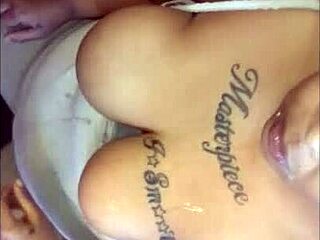 Submissive black cock masseuse smokes deepthroats swallows cum from huge load