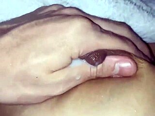 Milking natural tits from busty brunette wife USA