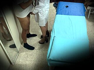 voyeur spies horny mexican nurse upskirt in office hidden cam