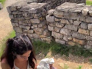 i flash my dick publicly then brunette helps me cum outdoors