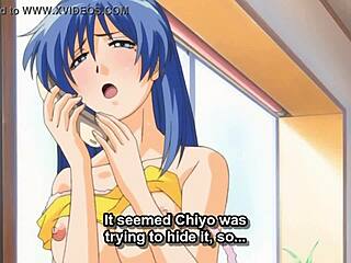 Anime lesbians toy pussies wildly during steamy phone call