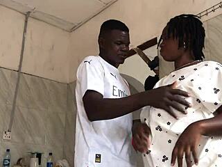 Sexy Ebony Maid's Tempting Kitchen Freestyle Ride