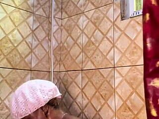 Ebony's ripped clothes drip in public golden shower